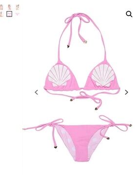 Women’s Wildfox Pink Shell / Rainbow REVERSIBLE Triangle Bikini Set - size M